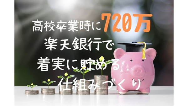 高校卒業時に720万円「楽天銀行の子ども名義口座」で着実に貯まる4つの理由とその仕組み 画像