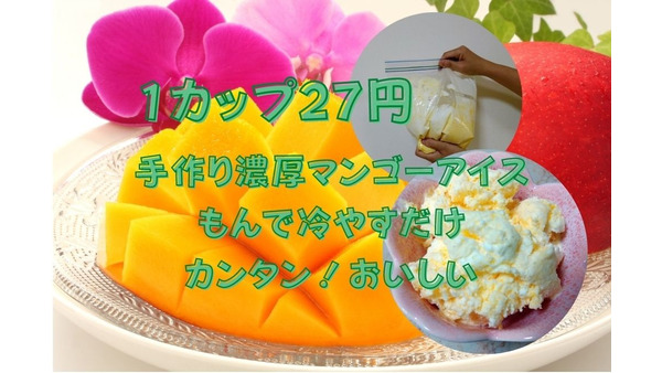 1カップ27円「手作り濃厚マンゴーアイス」フリーザーバッグで揉むだけ簡単 画像