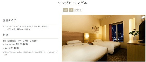 月15万円でホテルに住める