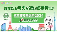 東京都知事選2024　投票マッチングで有権者の関心を分析 画像