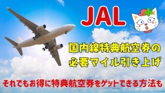 【JAL】国内線特典航空券の必要マイル引き上げ　それでもお得に特典航空券をゲットできる方法も紹介 画像
