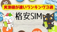 100Mbps以上！実測値が速い格安SIMランキング3選（月額290円～）4KのYouTube動画も楽々で無料特典もあり 画像