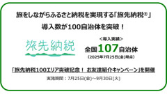 全国100地域を突破「旅先納税」が人気急上昇！キャンペーン7/25～9/30 画像