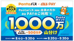 【au PAY利用&Pontaパス会員限定】最大1,500万ポイント山分けキャンペーン 画像