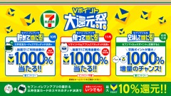 セブン-イレブンで最大1,000％還元！協業1周年記念のVポイント大還元祭 画像