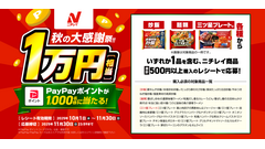 ニチレイ 1万円相当のPayPayポイントが1,000名に当たる秋の大感謝祭 画像
