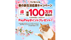 ワイモバイル「春の新生活応援」抽選で500名にPayPayポイント2,000円分を付与 画像