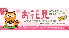 auでんきアプリでお花見ガチャ開催！最大1,000Pontaポイント獲得チャンス 画像
