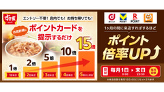 すき家でポイントを最大15倍にお得に貯める！4種のポイント対象 画像