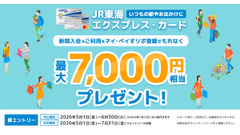 JR東海エクスプレス・カードの入会特典で最大7,000円相当プレゼント【2026年6月末まで】 画像