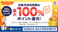 じゃらんnetで抽選100名にdポイント最大100%還元！当選確率が上がる条件も解説 画像