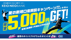 京王NEOBANK 新規口座開設で最大5,000円キャッシュバック＆ポイント2倍 画像