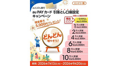auじぶん銀行×au PAYカード引落とし設定で最大5,000円現金特典 画像