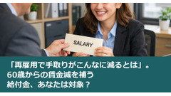 「再雇用で手取りがこんなに減るとは」。60歳からの賃金減を補う給付金、あなたは対象？ 画像