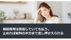 婚姻費用は別居していても払う。止めれば給料の半分まで差し押さえられる 画像