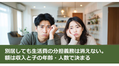 別居しても生活費の分担義務は消えない。額は収入と子の年齢・人数で決まる 画像
