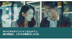 キャピタルゲインとインカムゲイン。株の利益は、どちらも税率20.315％ 画像