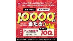 d払いチャージと利用で最大1万ポイントが当たる【9月限定】 画像