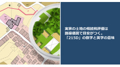 実家の土地の相続税評価は路線価図で目安がつく。「215D」の数字と英字の意味 画像