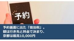 予約画面に出た「宿泊税」。額は行き先と料金で決まり、京都は最高10,000円 画像