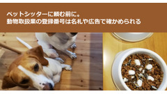 ペットシッターに頼む前に。動物取扱業の登録番号は名札や広告で確かめられる 画像