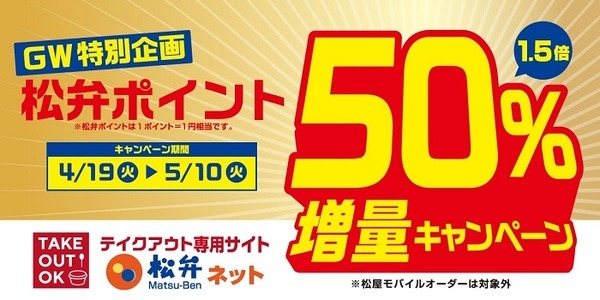 テイクアウトでお得が2倍