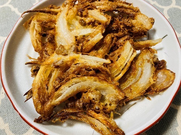 納豆と新玉ねぎのかき揚げ