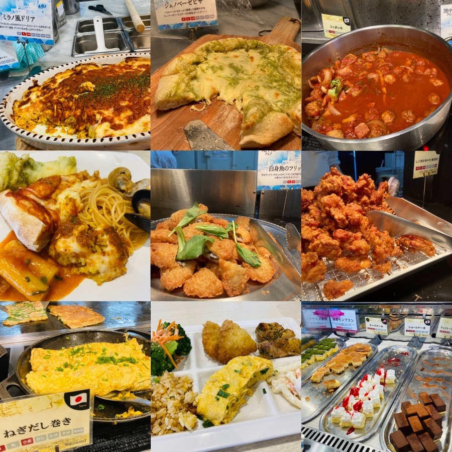 ワールドビュッフェの料理を