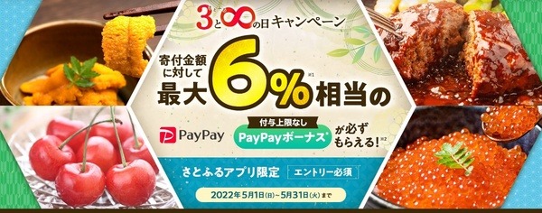 2022年5月 【さとふるアプリ限定】さとふるの日キャンペーン