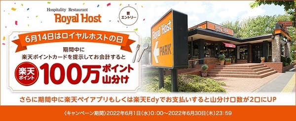 ロイヤルホストで楽天ポイント山分け