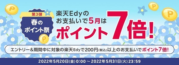 楽天Edyでポイント7倍