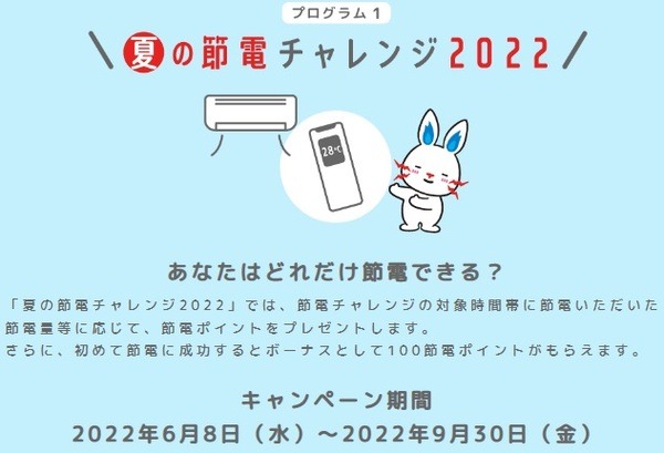 1kWh節電で5ポイントもらえる