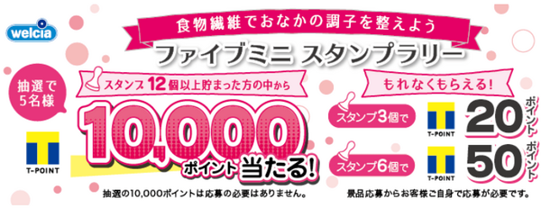 最大1万ポイント当たる「ファイブミニスタンプラリー」必ずもらえるTポイントは13～30%以上