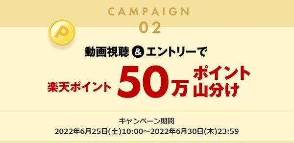 動画視聴＆エントリーで楽天ポイント50万ポイント山分け