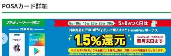 POSAカード購入でポイントが付与される