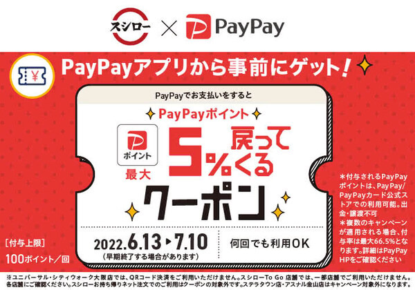 PayPayクーポンで「5％戻ってくる」