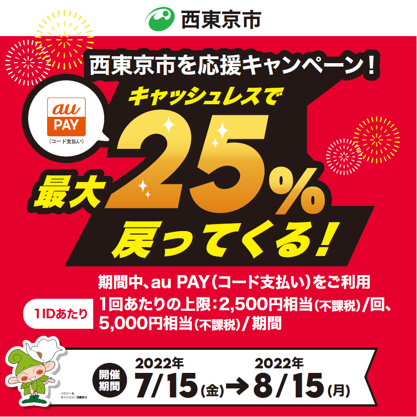 【auPAY】7月開催「あなたの街のauPAYキャンペーン」8自治体で最大30％還元　早期終了もあるのでお早めに！
