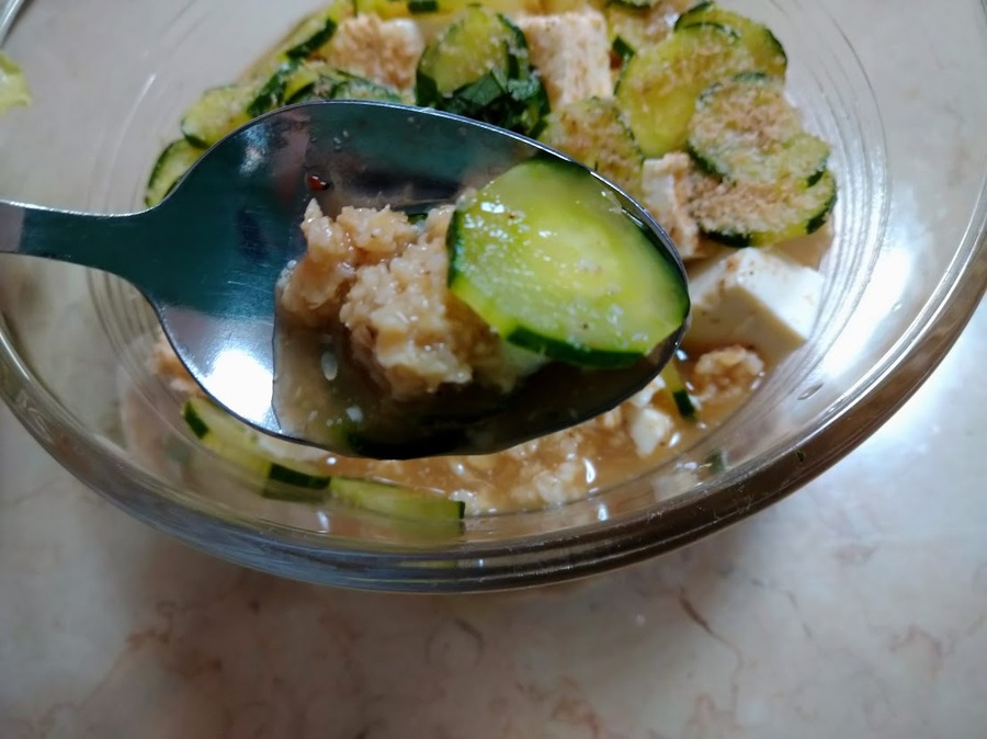 冷や汁の素でオートミールがさらに膨らむ