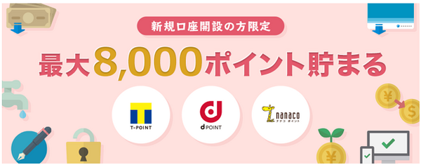 8000ポイントたまる
