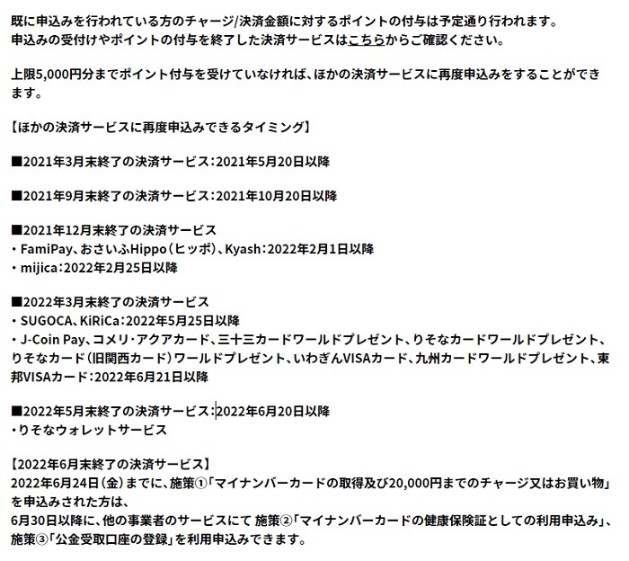 マイナポイント第1弾→第2弾で減った決済事業者