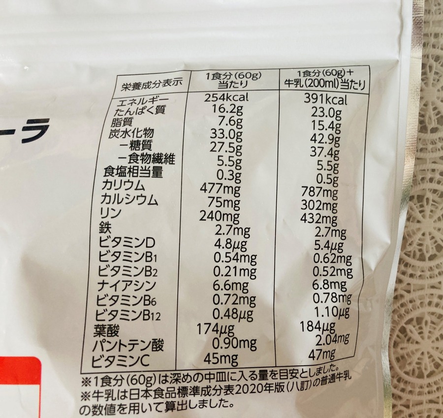 1食分（60g）で254kcal