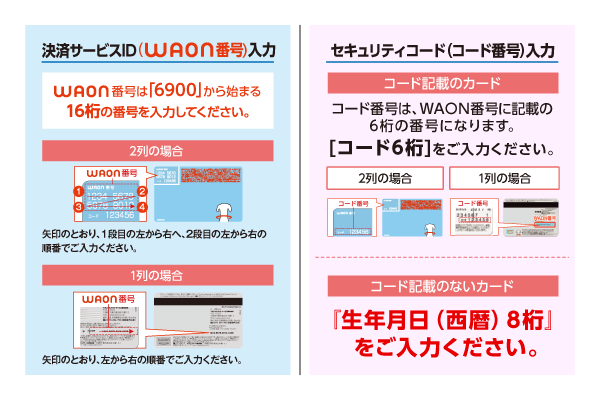 「決済サービスID」と「セキュリティコード」が必要