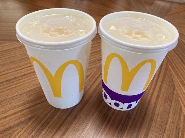 氷抜きのマックドリンク