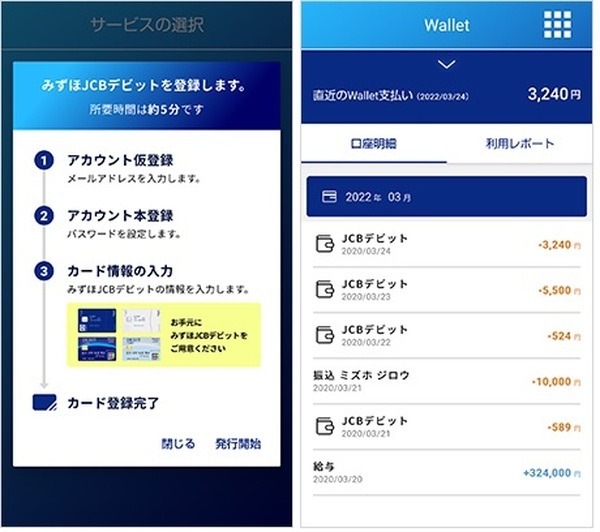 みずほWalletアプリへの連携が必要