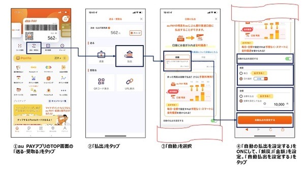 au PAY自動払い出し機能