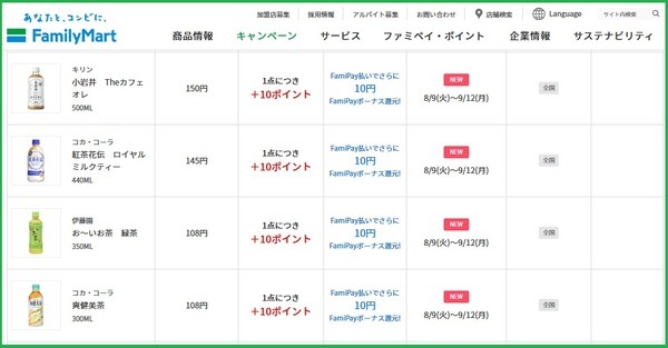 キャンペーンポイントをdポイントにする