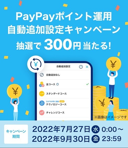 自動追加設定で300円相当もらえるチャンス