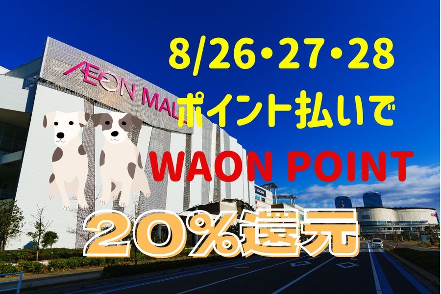 826・27・28 ポイント払いで WAON POINT20％還元