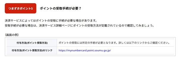 ポイントを受け取るときの手続き