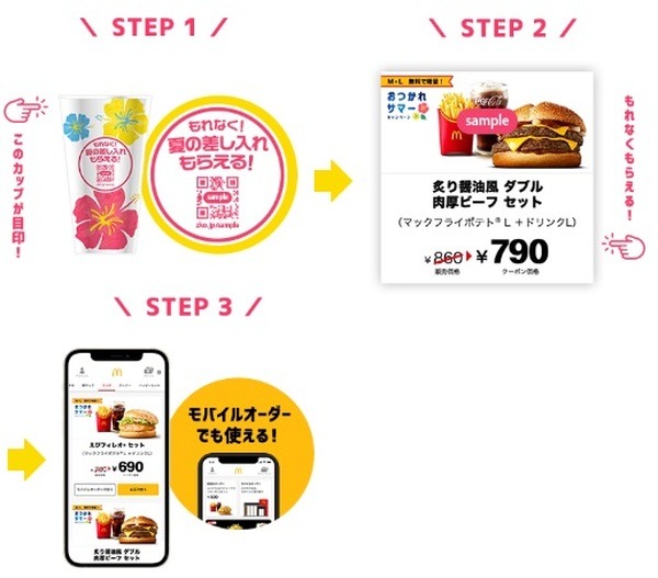 M→L無料増量クーポンがもらえます